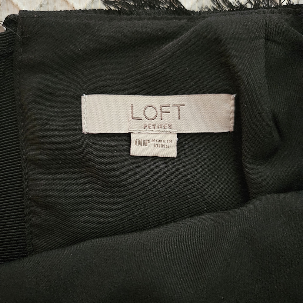 LOFT Petite Black Textured Mini Shift Skirt - Picture 7 of 10